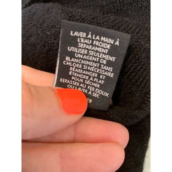 Toscano Firenze black merino wool 1/4 zipper pullover size Large fits Small - Picture 5 of 8